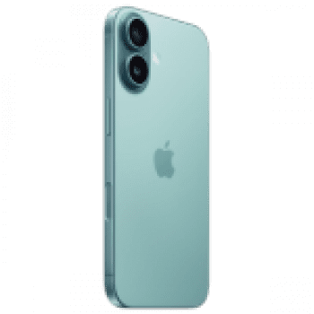 Apple iPhone 16 (128GB) – Cyan + Transparent Case with MagSafe – Black